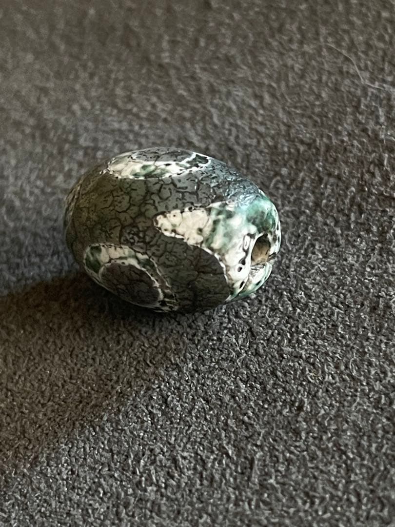 龍紋三眼天珠　エッチド技法染め　出土系　護摩供養