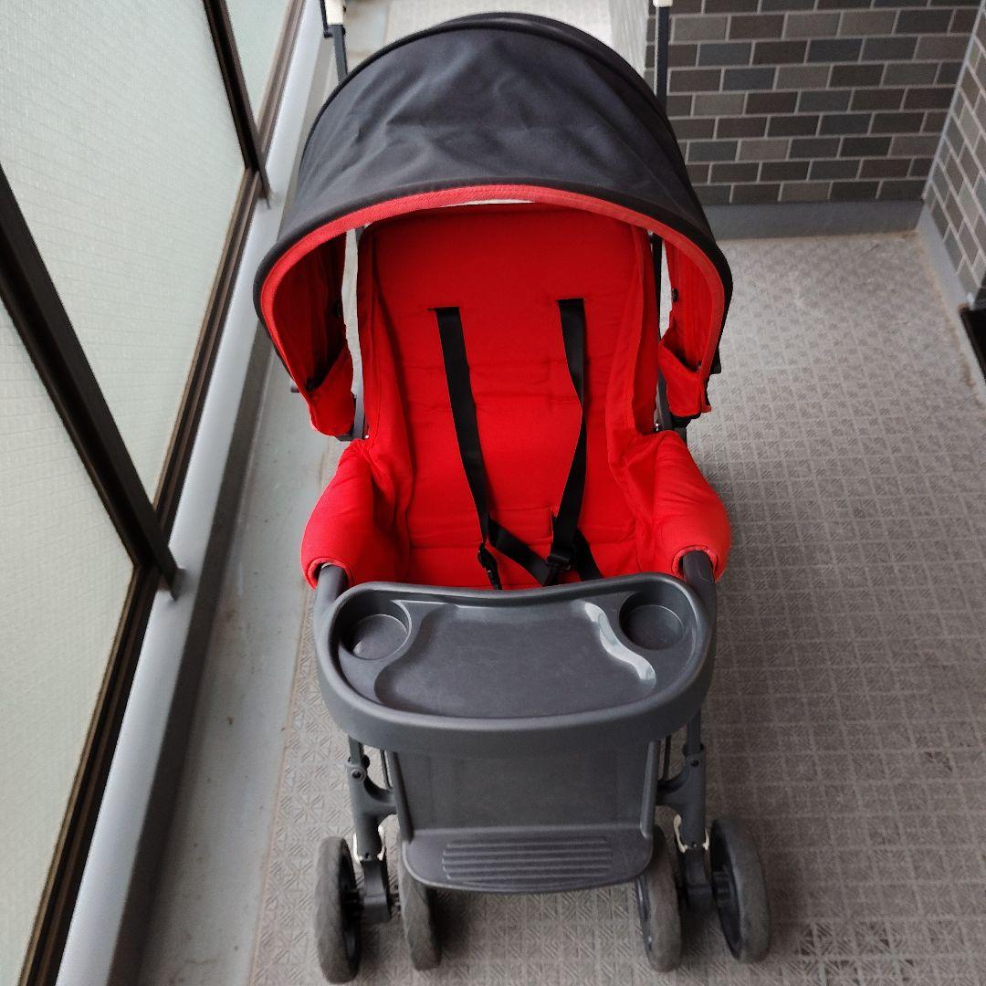 Joovy Caboose Graphite 814X赤い2人乗りベビーカー4輪