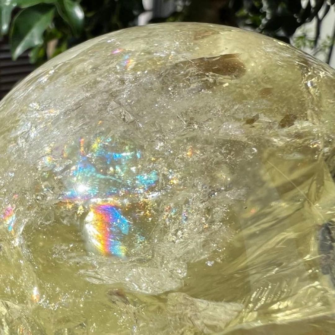 ✳️存在際立つ美しさ✨幸運の石の超パワー✨レインボー シトリン 丸玉 天然石 原石