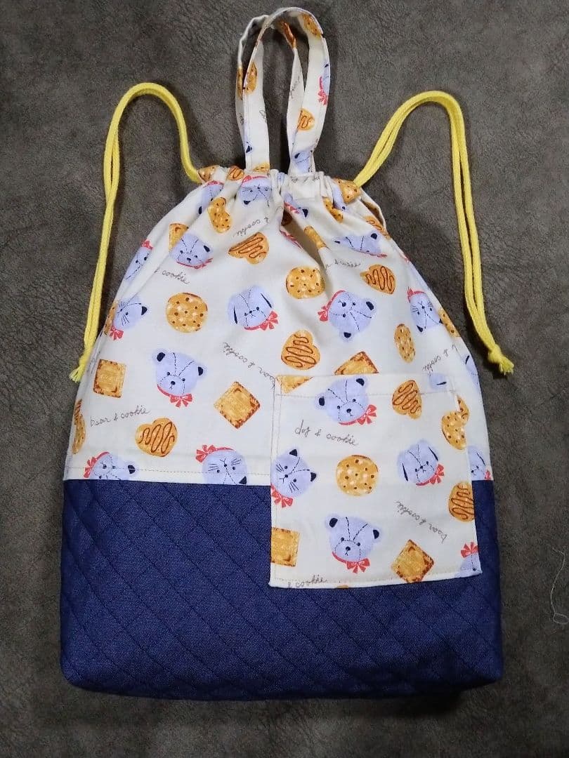 持ち手付き巾着バッグ