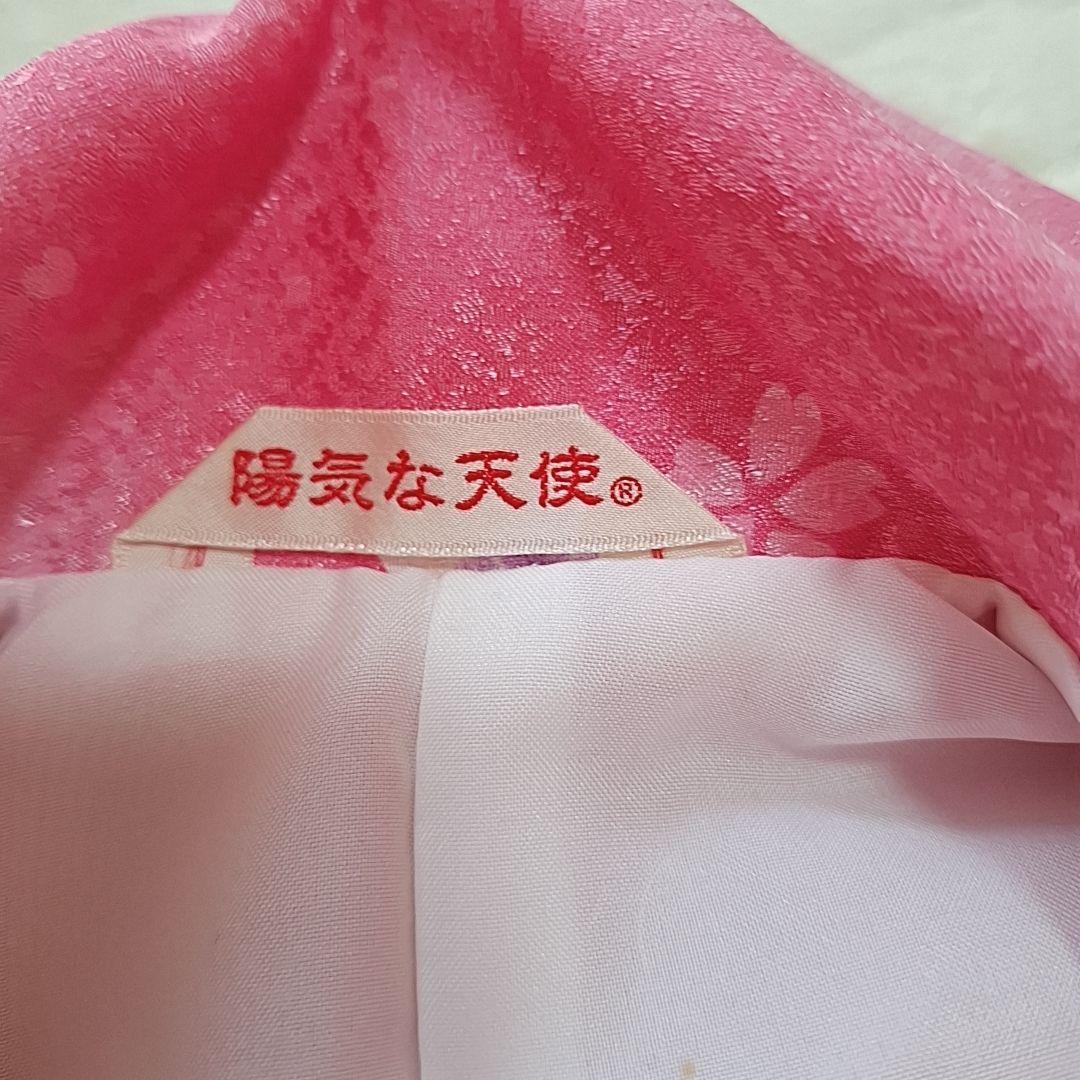 極美品【箱つき８点セット】七五三 子供用 花柄 ピンク　着物 記念 お祝い