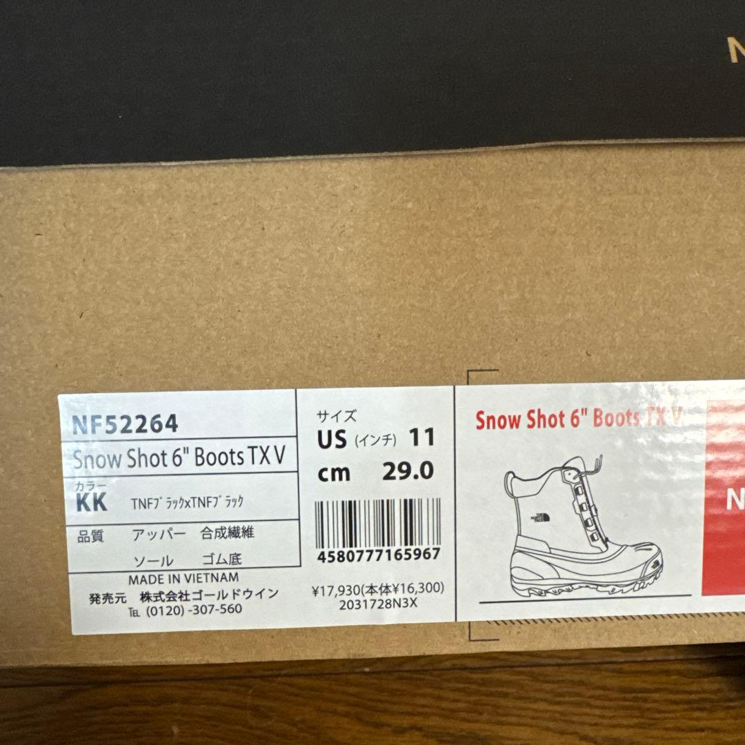 29cm ノースフェイス  Shot 6 Boots TX V KK 黒