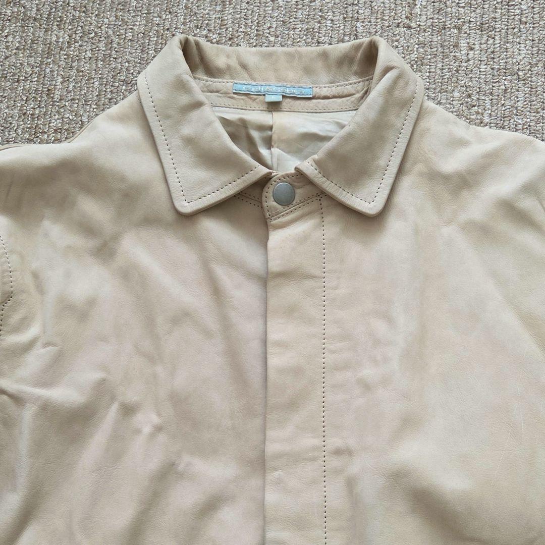 celt&cobra ヌバックレザー ロングコート ベージュ L ヴィンテージ