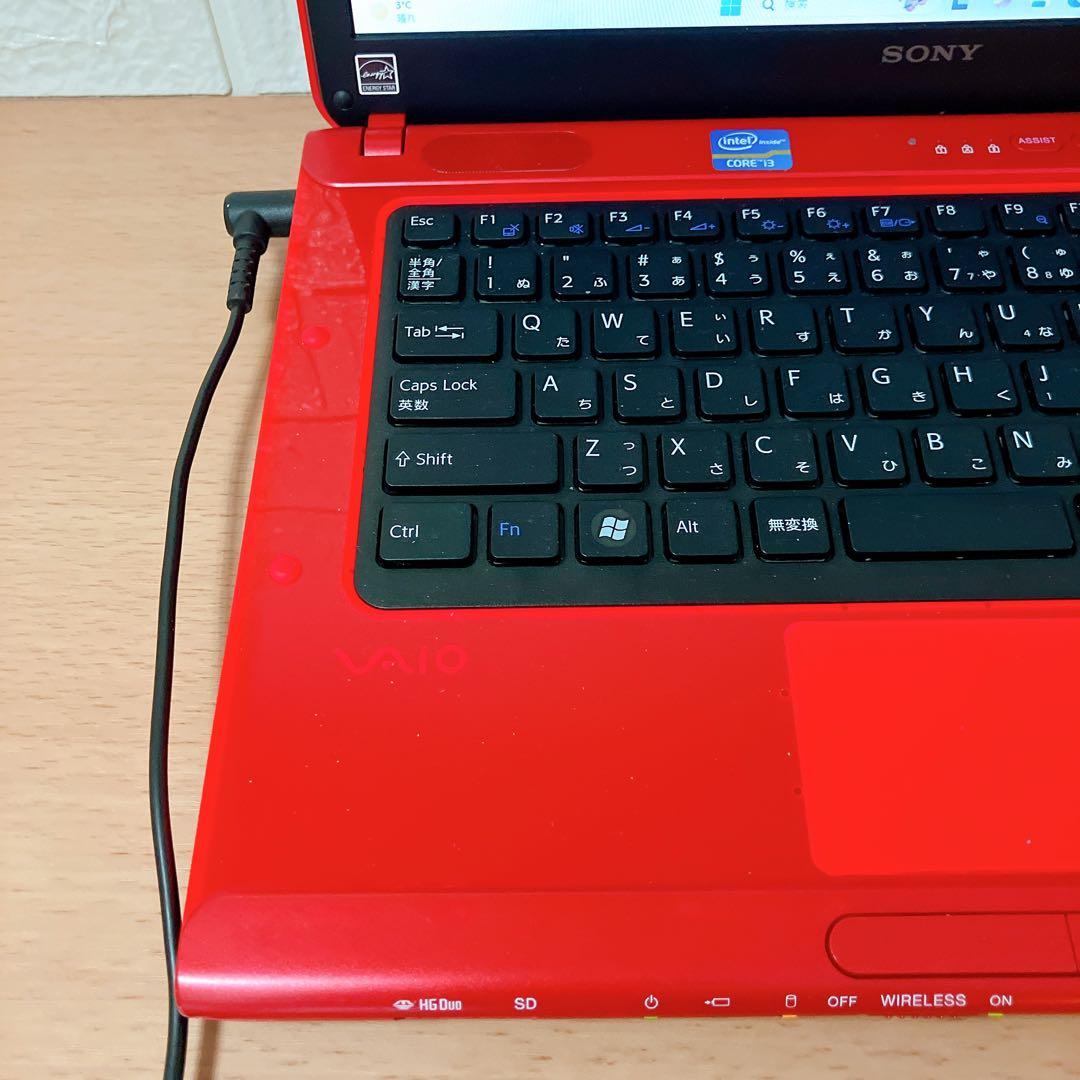 Windows11✨爆速SSD搭載☘️すぐ使えるカメラ付VAIO赤ノートパソコン