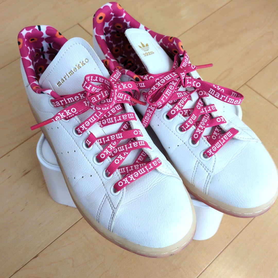 adidas marimekkoコラボ スニーカー ホワイト/ピンク24.5cm