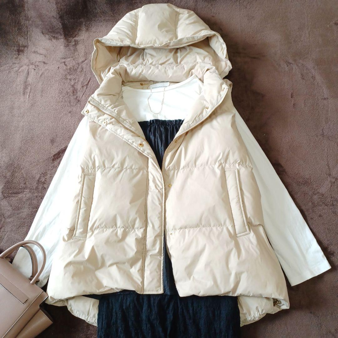 美品　バンヤードストーム 2024 フーディーダウンベスト ベージュ