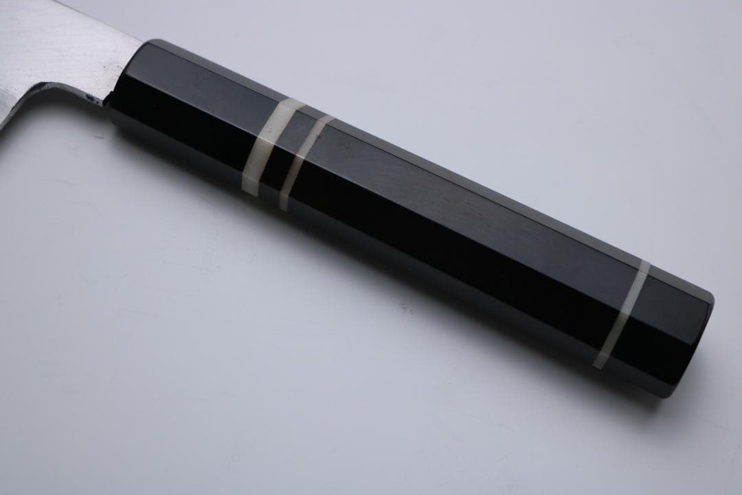 田中義一作 牛刀 和包丁 青一鋼 黒檀八角水牛 7寸 箱無し
