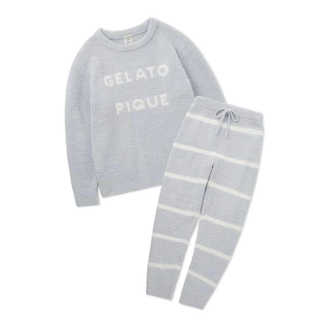 新品　ジェラピケ　パウダーロゴジャガードプルオーバー&ロングパンツセット