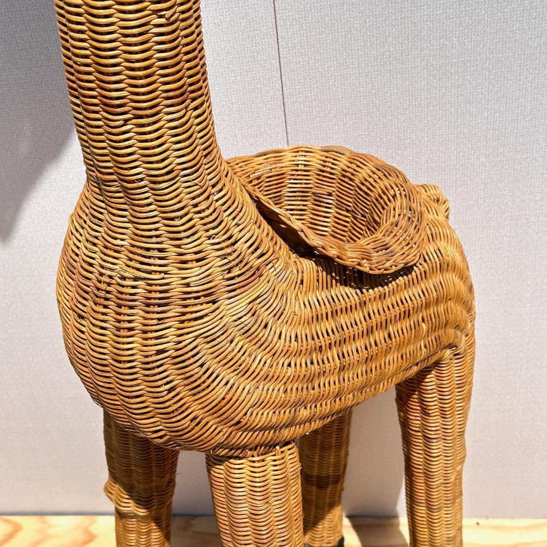 オールドラタン　キリン　オブジェ・プランタースタンド　高さ158cm！