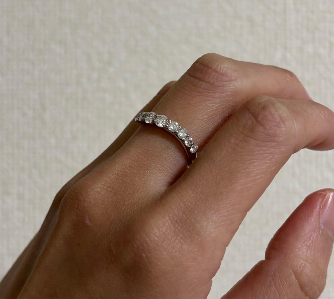 Pt900 0.1ct ハーフエタニティリング