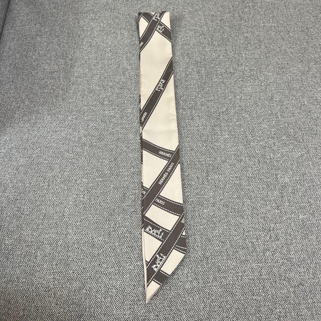 HERMES ストライプ シルクスカーフ 箱付き