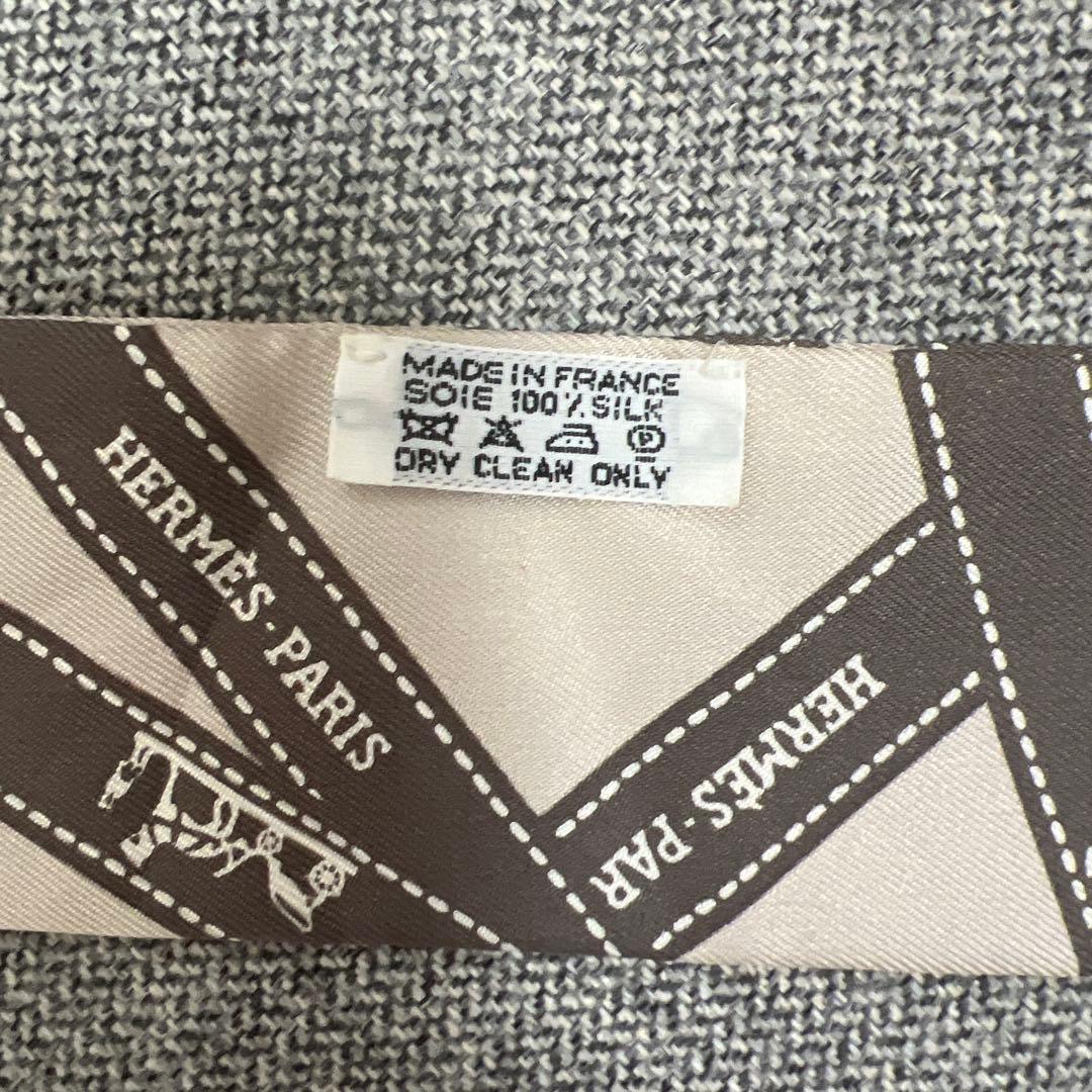 HERMES ストライプ シルクスカーフ 箱付き