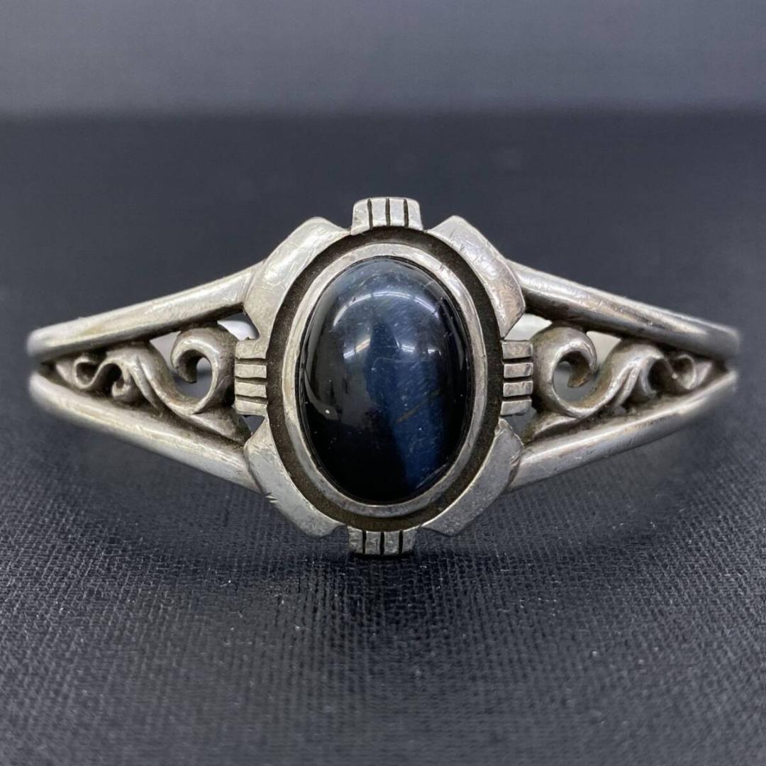 SAAD NAVAJO シルバー 925 ストーン アラベスク バングル