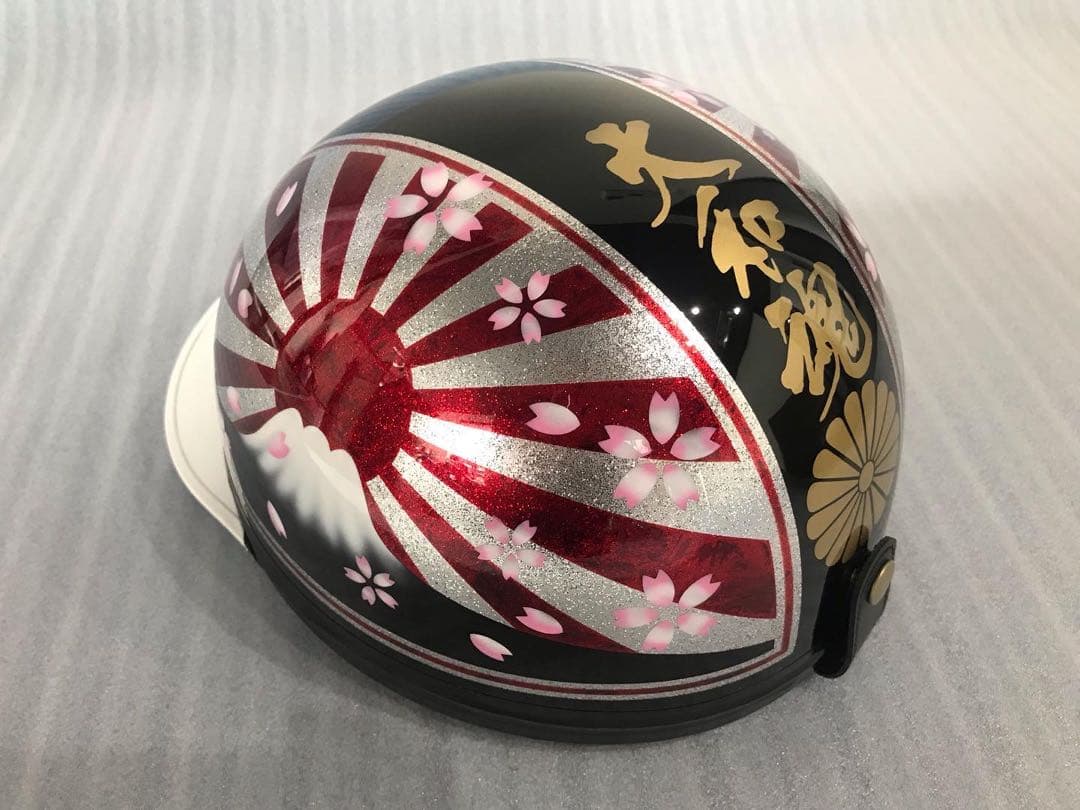 桜 富士日章 コルク半 ヘルメット 三段シート ロケットカウル
