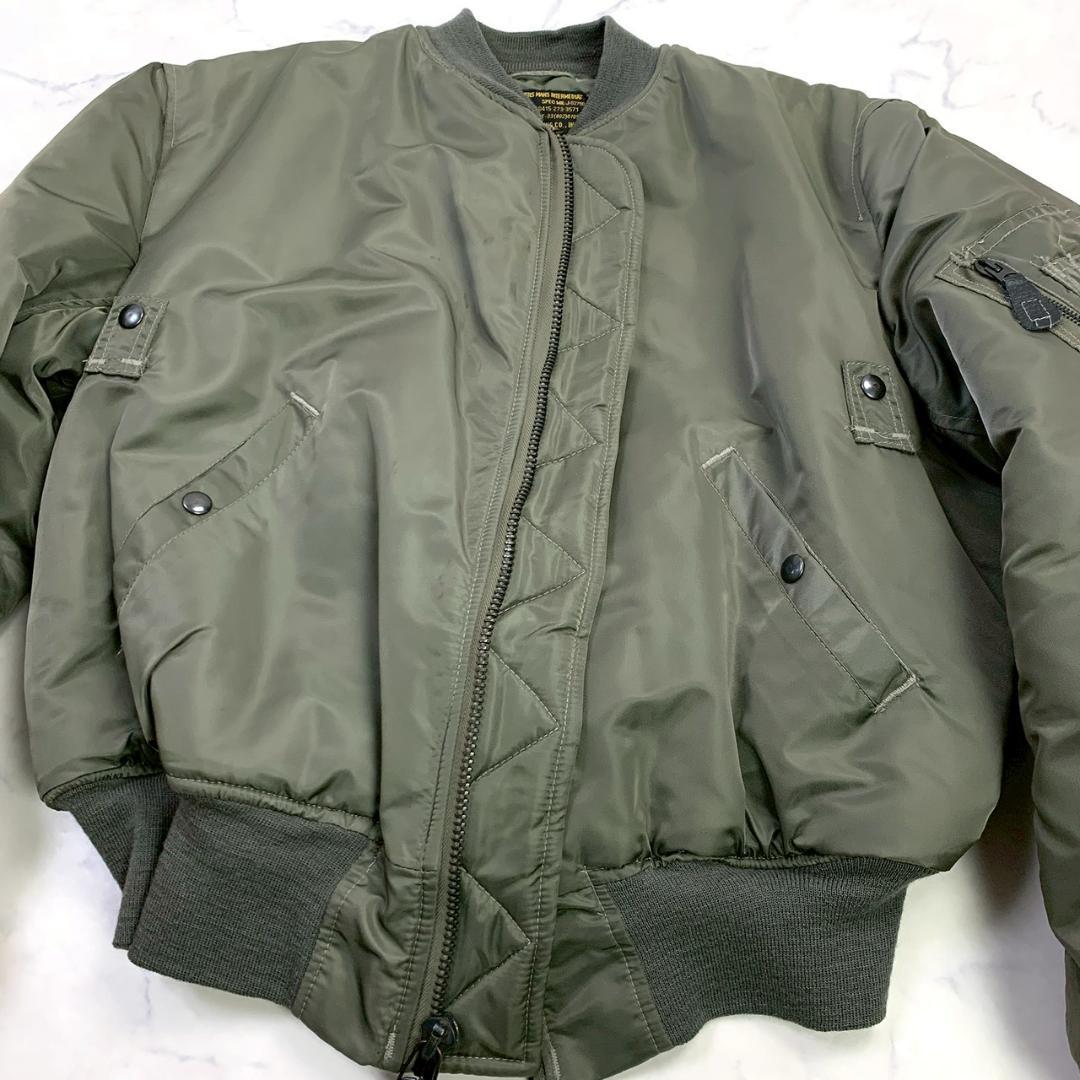 USA製★復刻 AVIREX MA-1 フライトジャケット 黒タグ L　D900