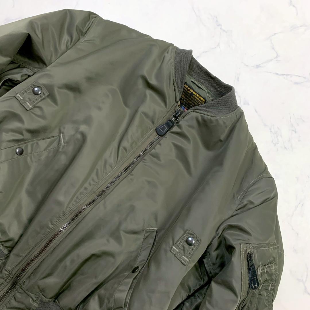 USA製★復刻 AVIREX MA-1 フライトジャケット 黒タグ L　D900