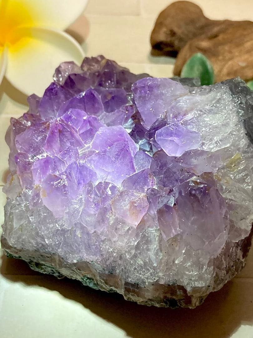 トライゴーニック☪︎⋆˚　アメジスト　クラスター　原石　ラフストーン