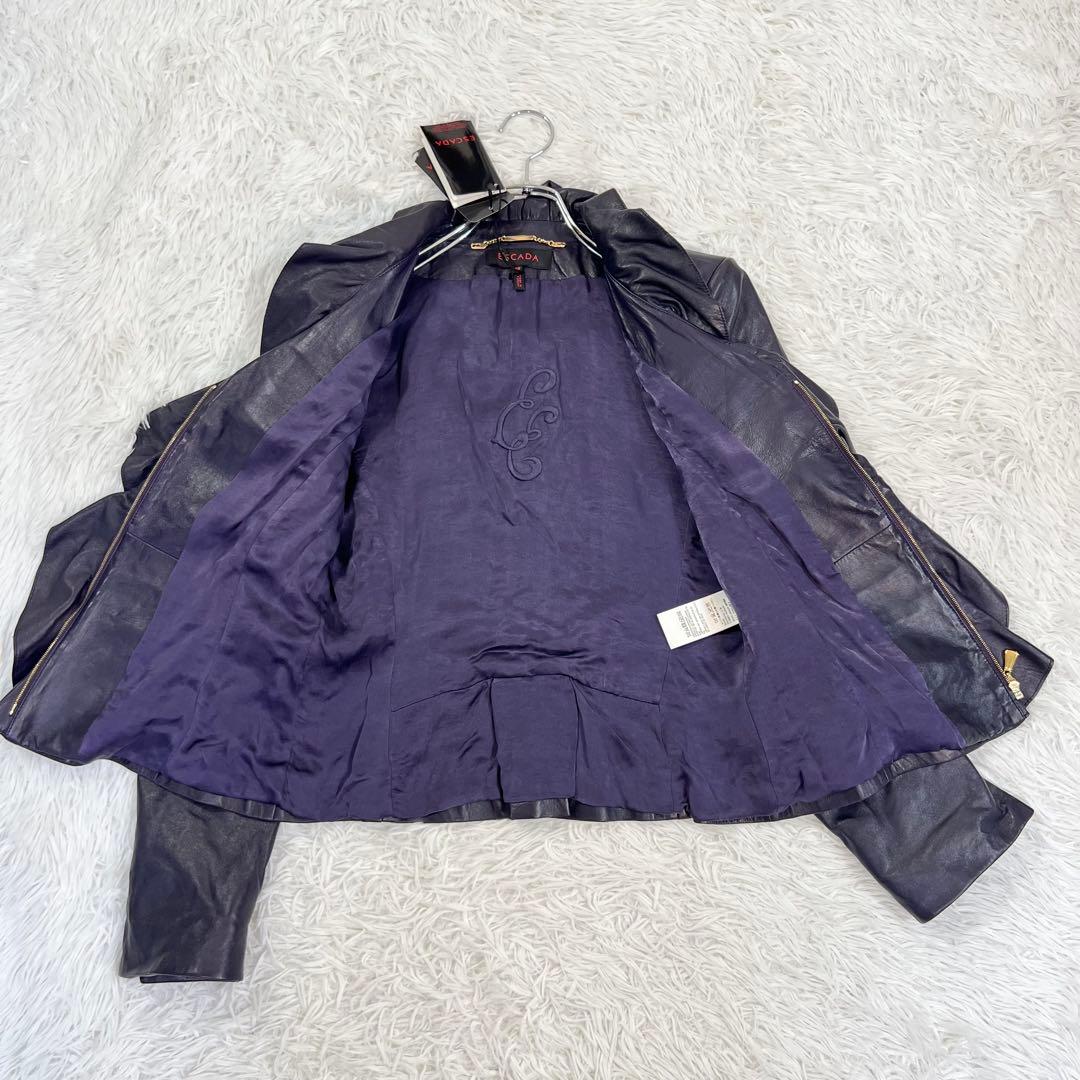未使用♡ESCADA 高級ラムレザージャケット　ナッパレザー　ririファスナー