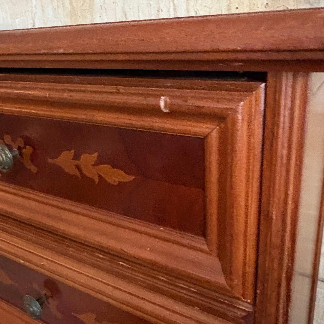 イタリア　象嵌7段チェスト　ミドルチェスト　ヴィンテージ