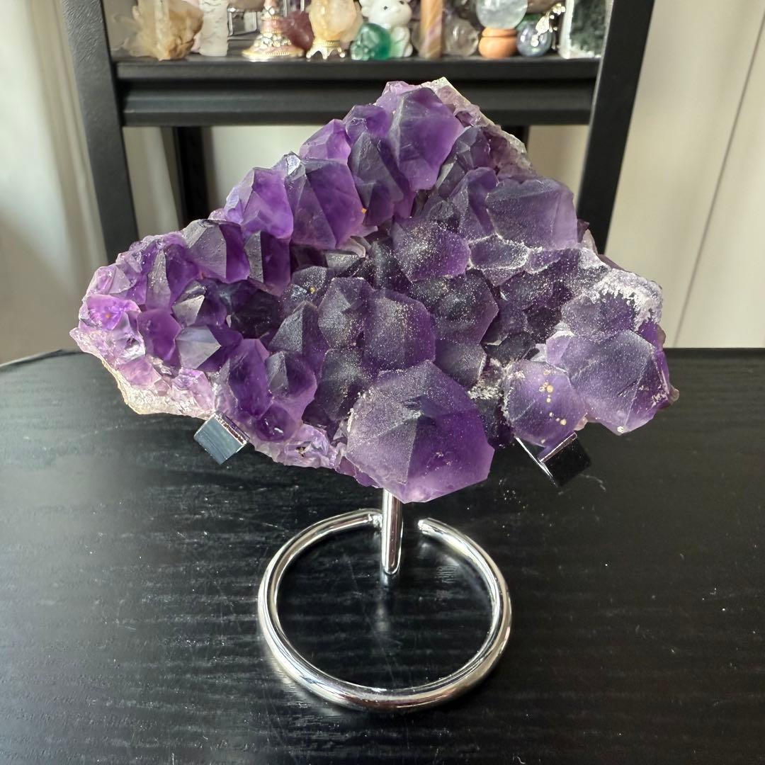 天然石アメジストの原石　置物NO.012412