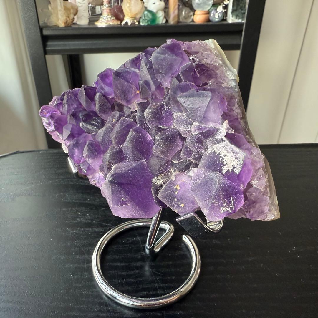 天然石アメジストの原石　置物NO.012412