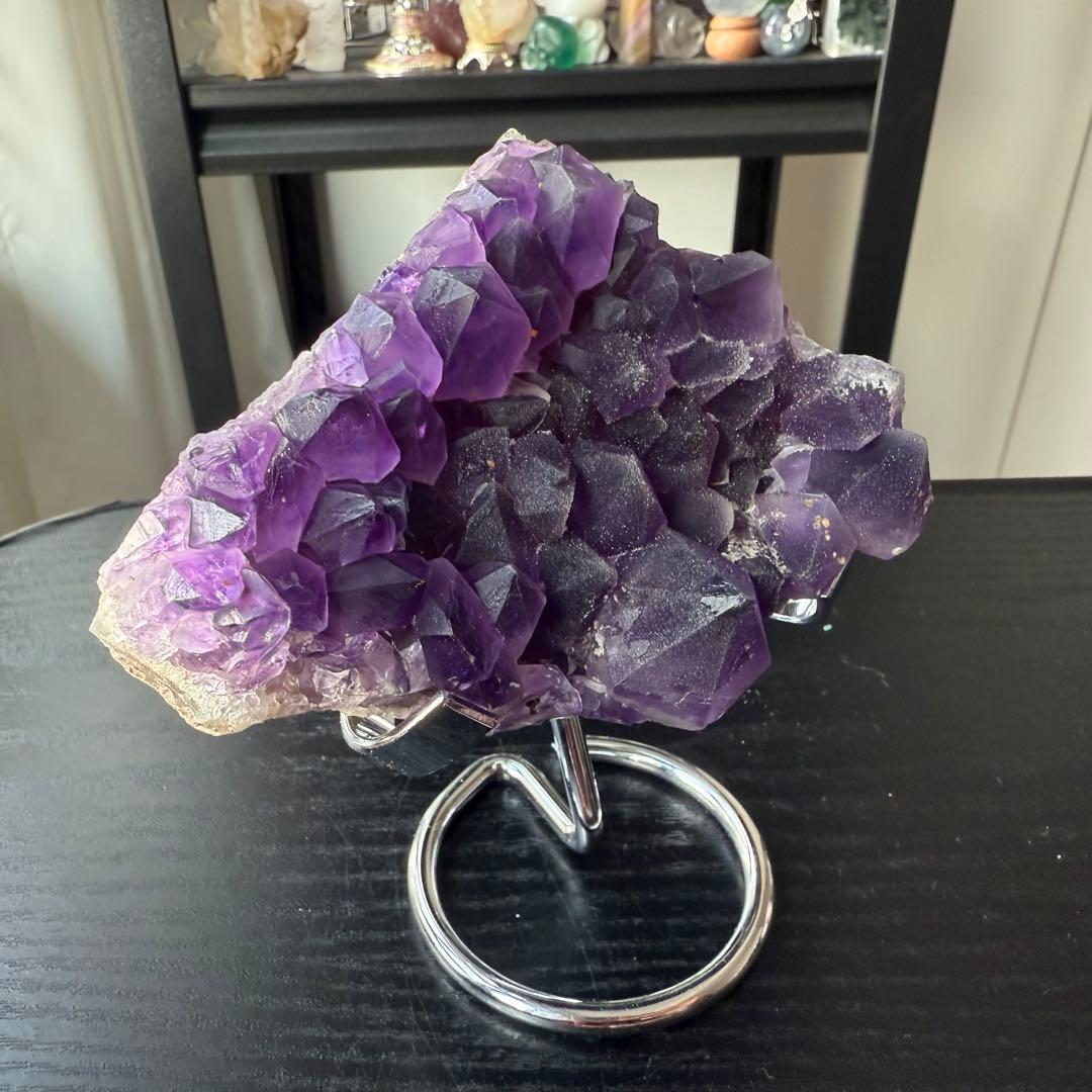 天然石アメジストの原石　置物NO.012412