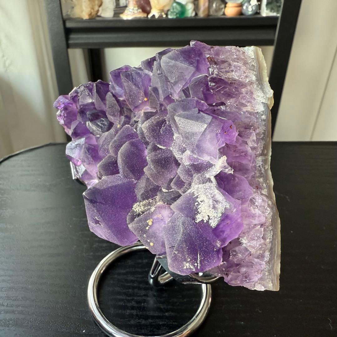 天然石アメジストの原石　置物NO.012412