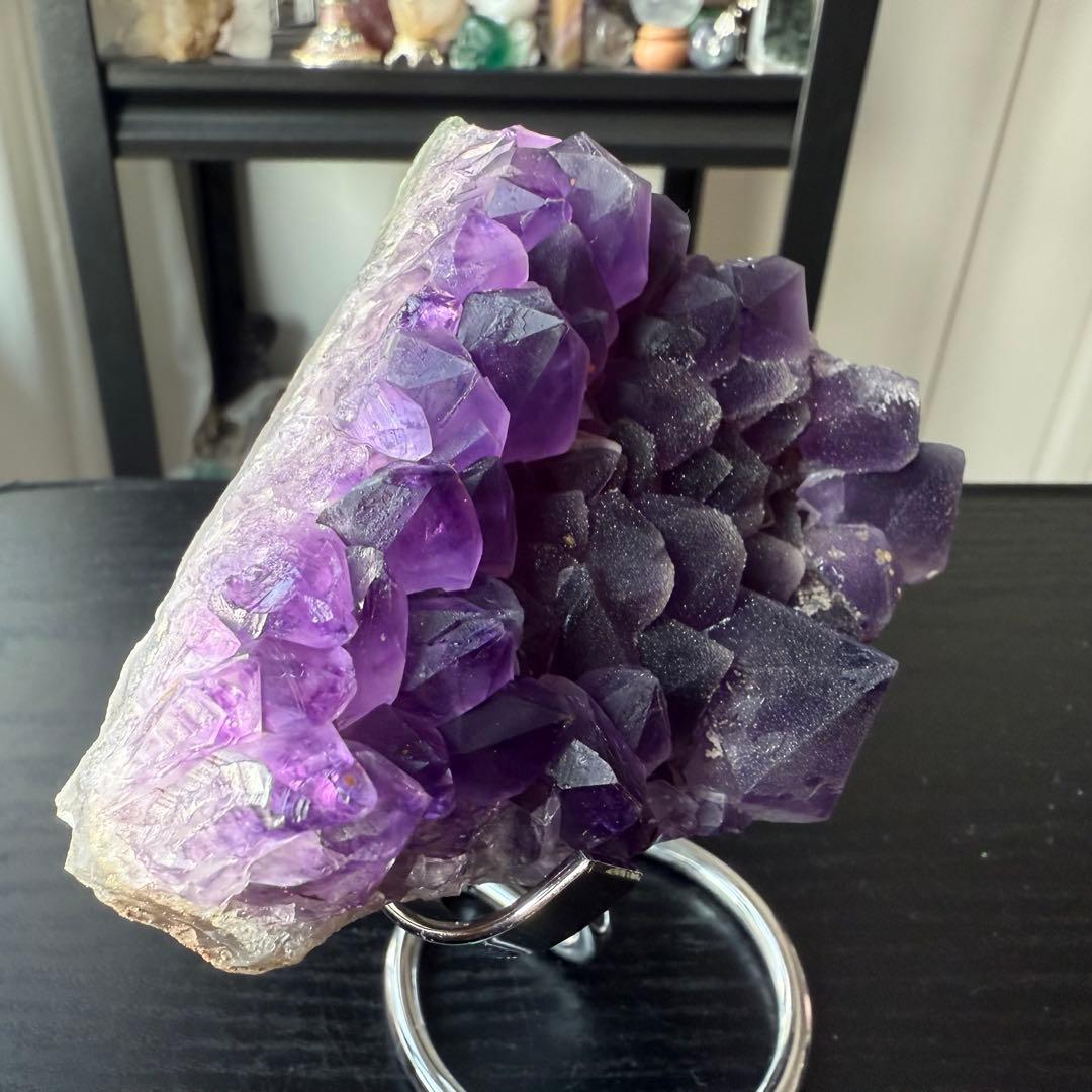 天然石アメジストの原石　置物NO.012412