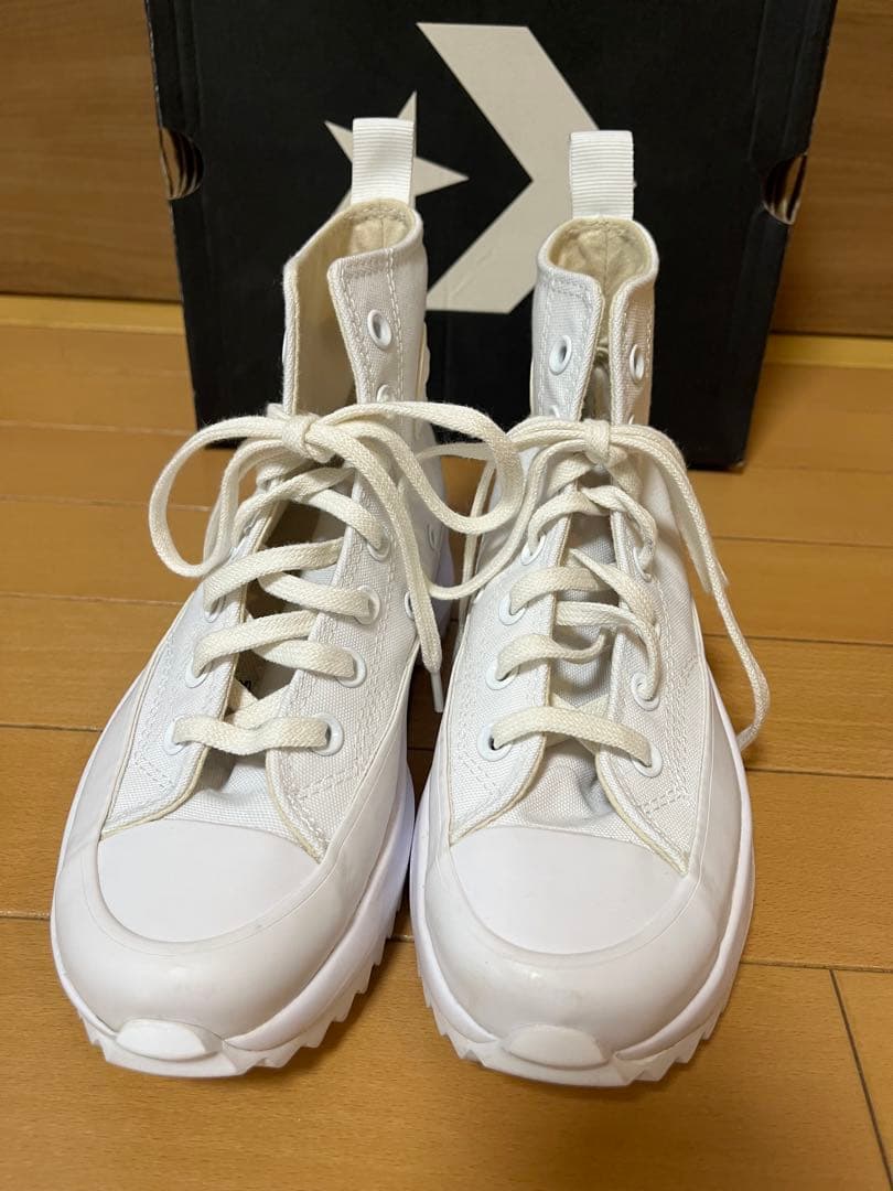 レア】Converse ランスターハイク トリプルホワイト21.5 22cm厚底