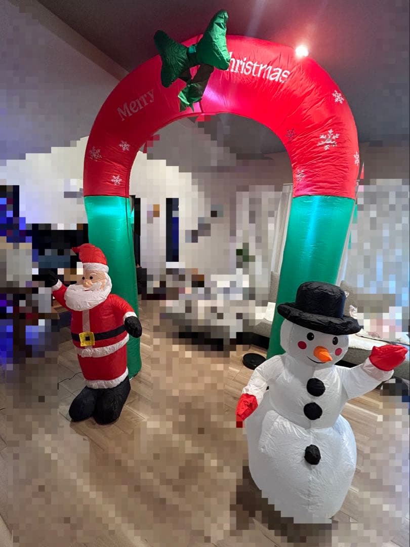 値下げ！クリスマス サンタクロース 雪だるま 自動風船 ライト付き