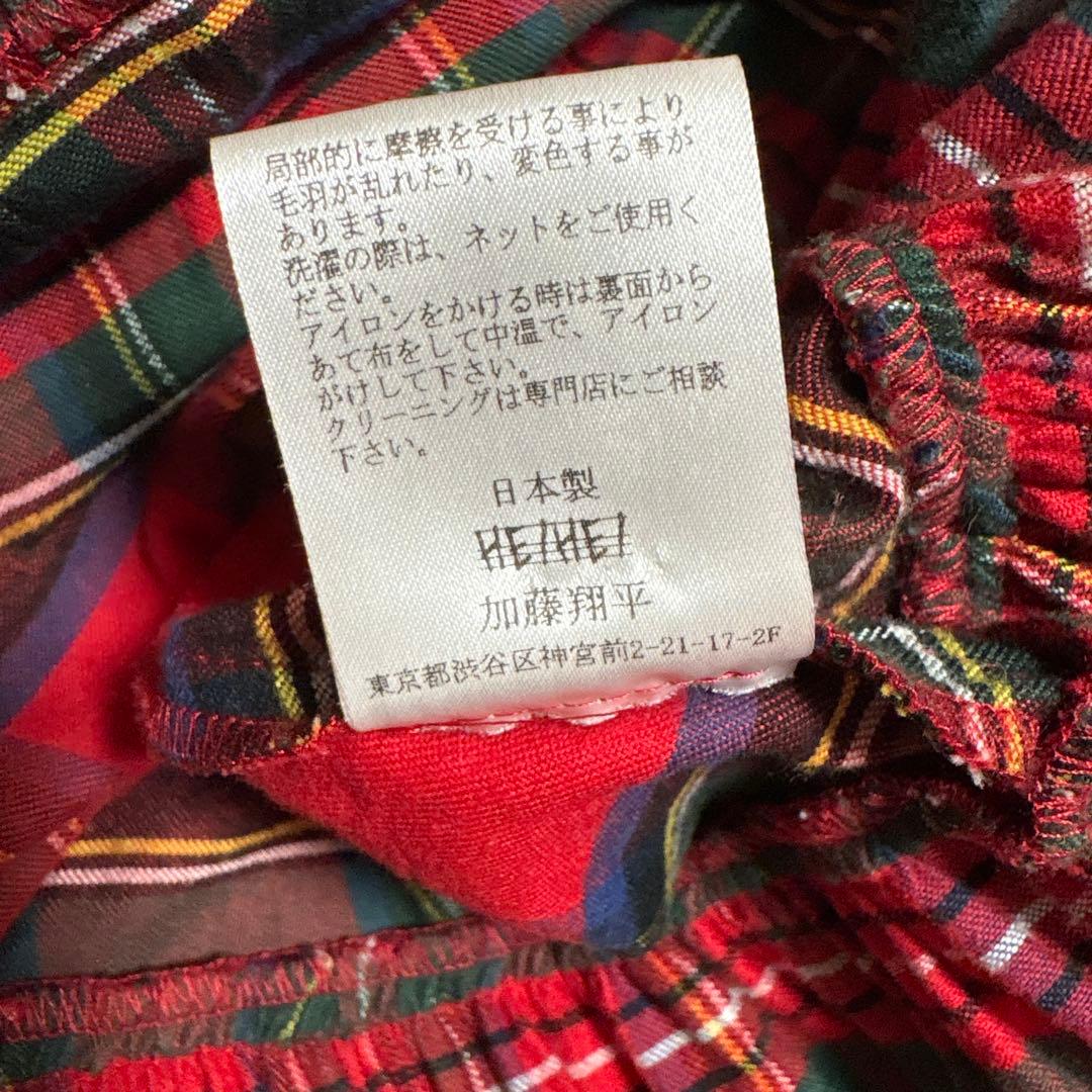 HEIHEI チェック柄リボン付きワンピース