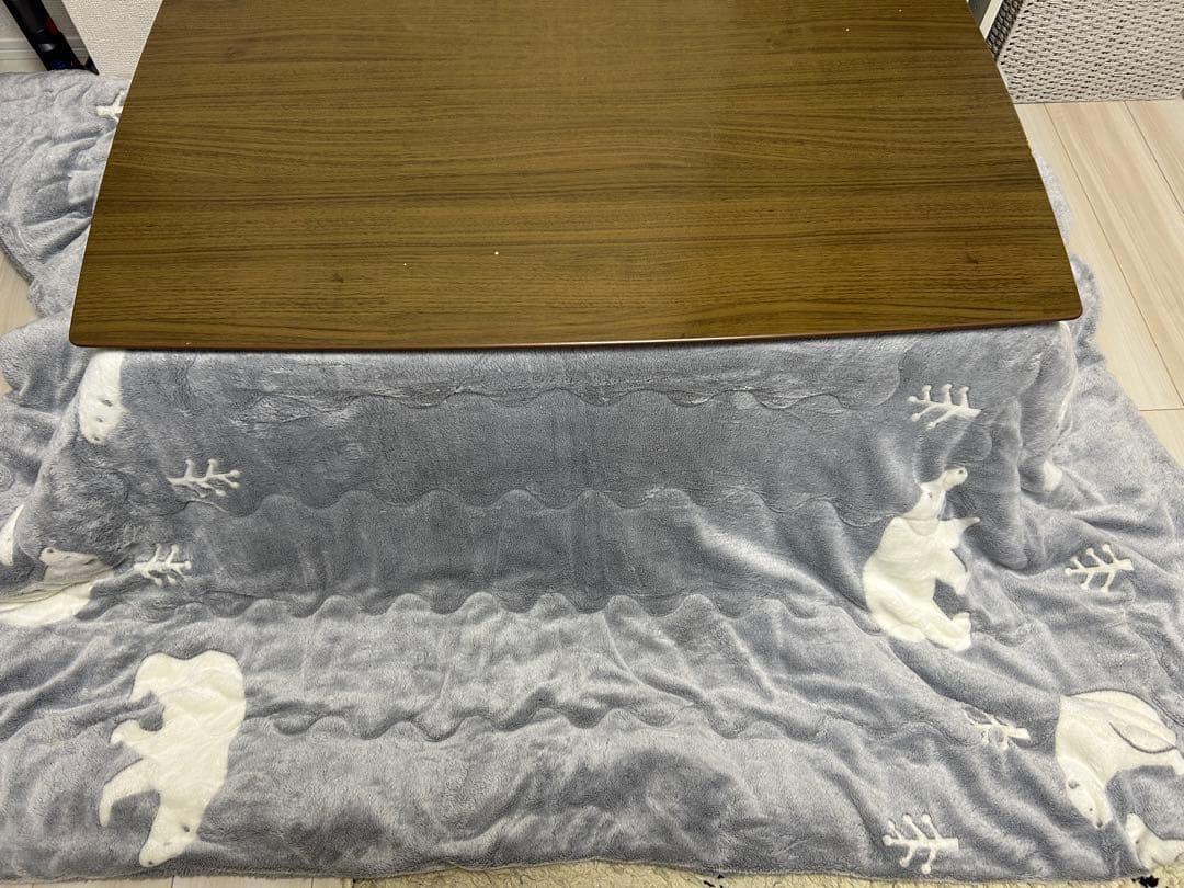 ニトリ　こたつローテーブルN 105 MBR しろくまデザイン こたつかけ布団