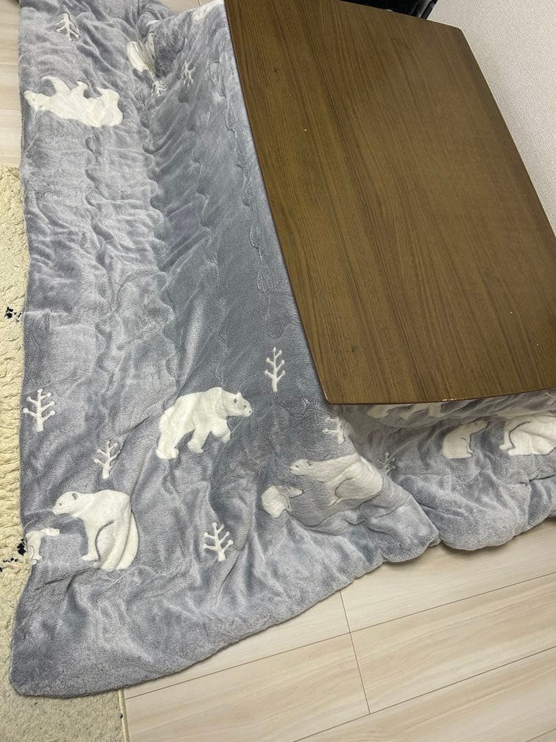 ニトリ　こたつローテーブルN 105 MBR しろくまデザイン こたつかけ布団