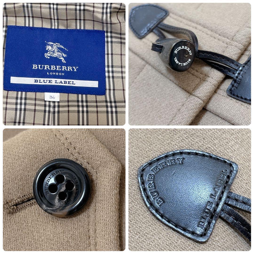 人気☆バーバリー フーデッド ダッフルコート ノバチェック キャメル 36