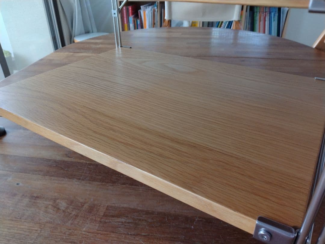 【訳あり美品】MUJI無印良品 ステンレスユニットシェルフ小56cmオーク材4段