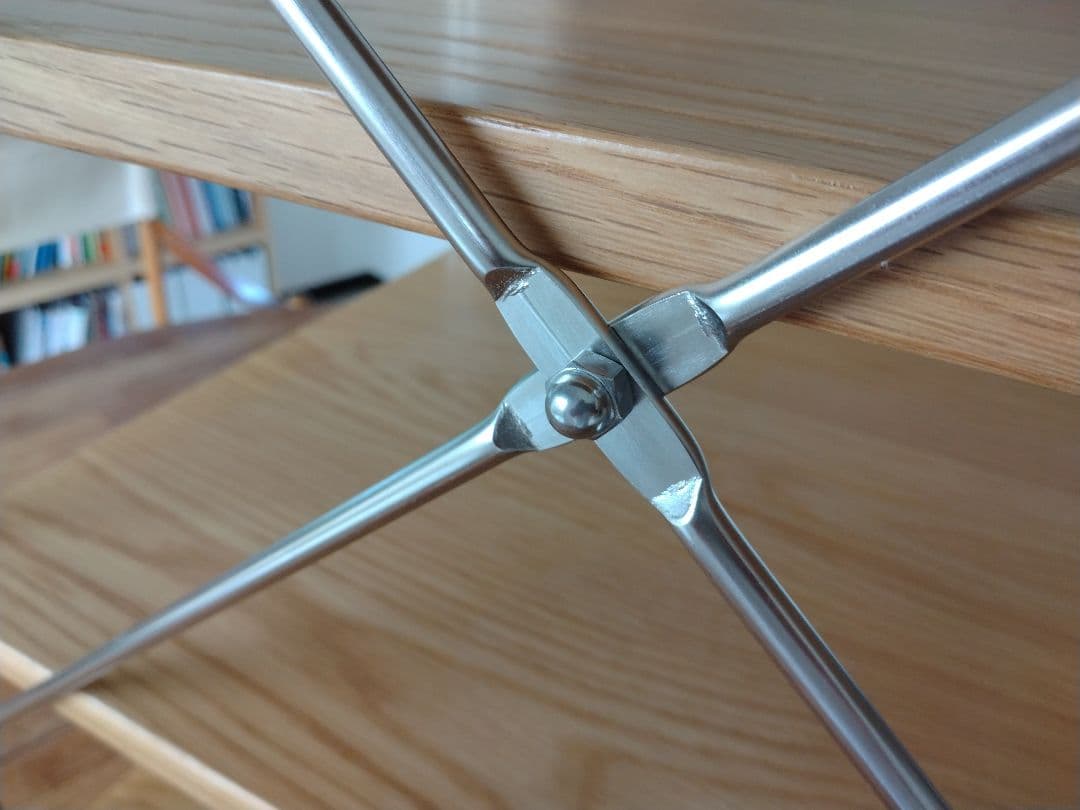 【訳あり美品】MUJI無印良品 ステンレスユニットシェルフ小56cmオーク材4段