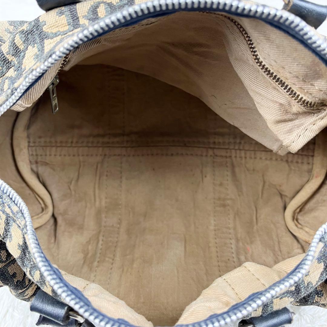 【良品】クリスチャンディオール トロッター ボストンバッグ ネイビー