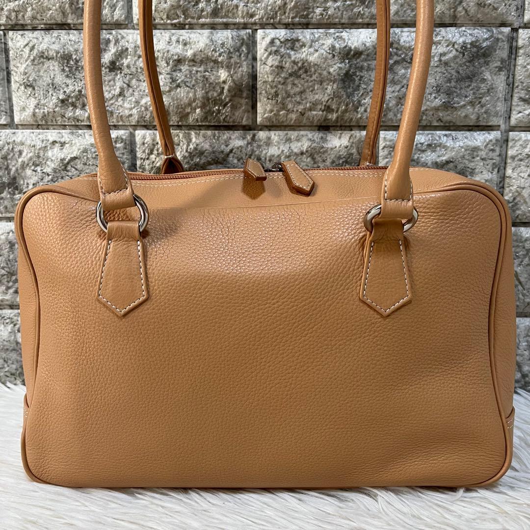 【美品】濱野皮革工藝　ハマノ　エヴィ　レザー　ボストントートバッグ B5収納可