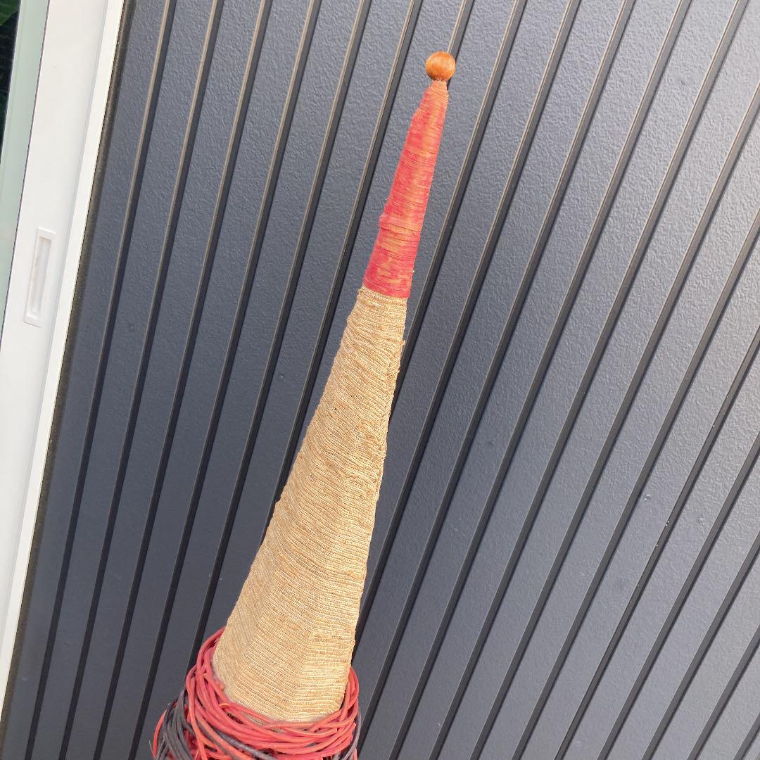 昭和レトロ エスニック ツル編み 円柱型フロアライト とんがりランプ 間接照明