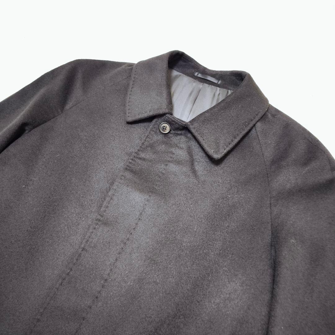 【未使用級】カシミヤ100% ステンカラーコート ロング 黒 L 冠婚葬祭