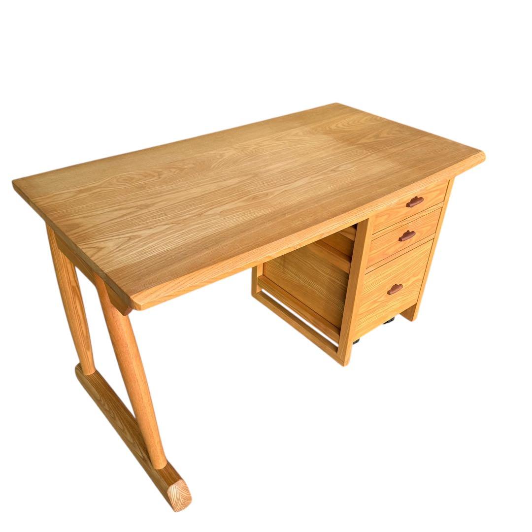 HR917 【天然無垢材】karimoku カリモク　デスクセット　ワゴン付