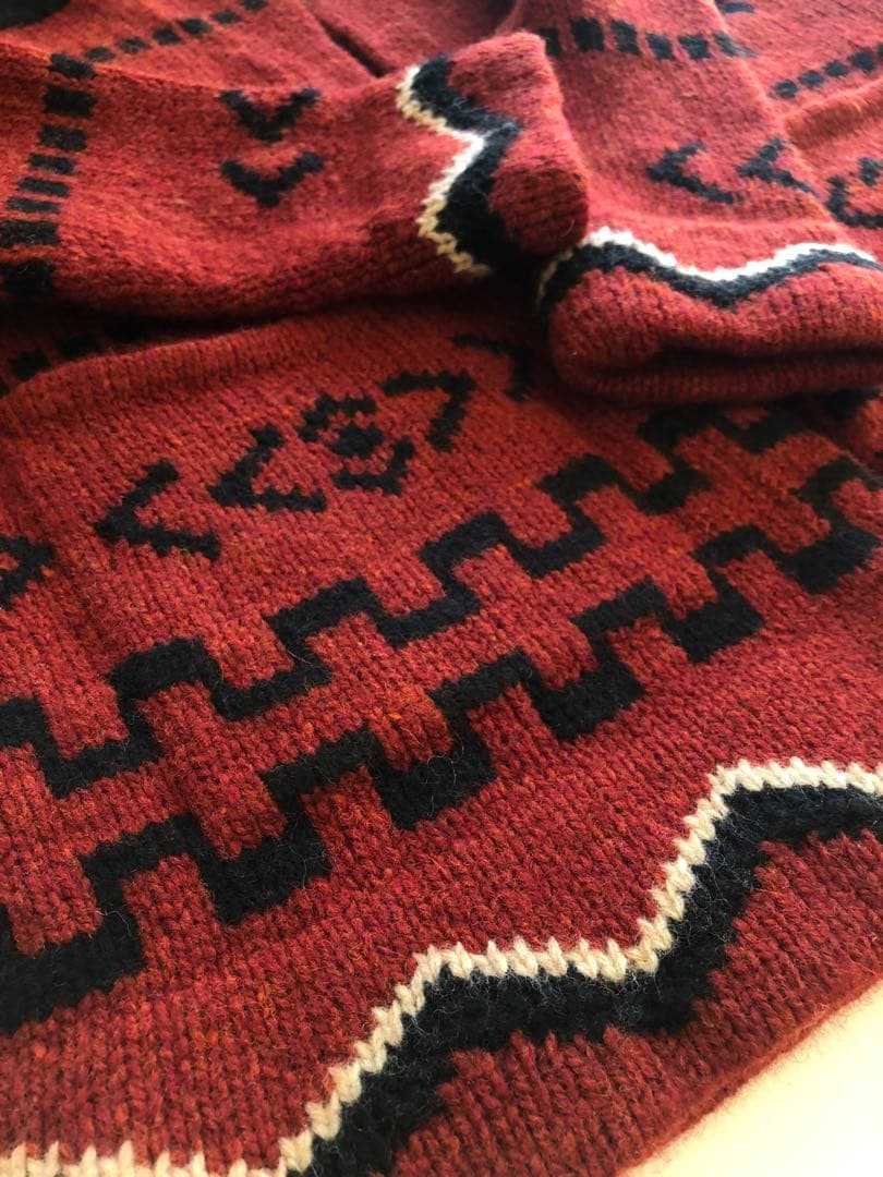 90年代ラルフローレンRalph Lauren ハンドニットショールカラー男女