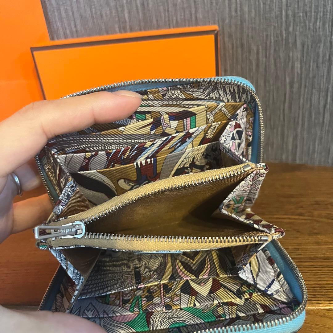 確実正規品HERMES エルメス アザップシルクイン コンパクト 財布 スカーフ