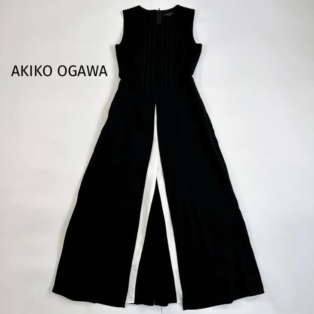 アキコ オガワ AKIKO OGAWAジャンプスーツ 36 白黒 サロペット