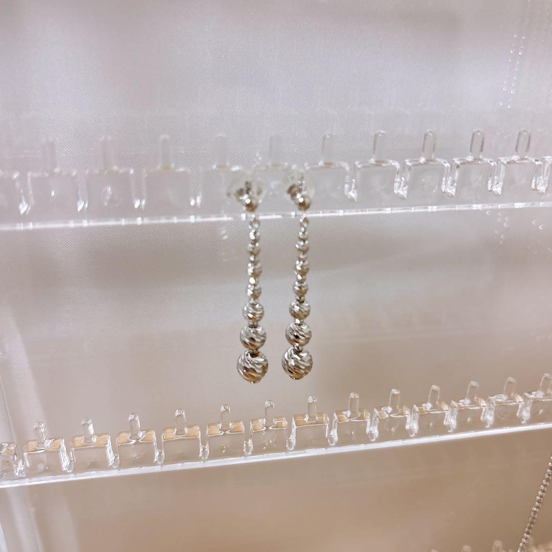 即決価格　ジュエリーツツミ　K18WGピアス　2.31g