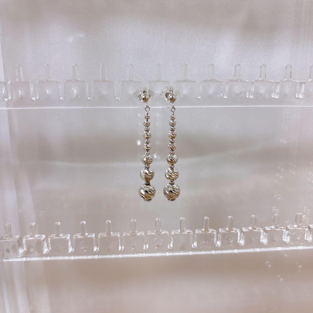 即決価格　ジュエリーツツミ　K18WGピアス　2.31g