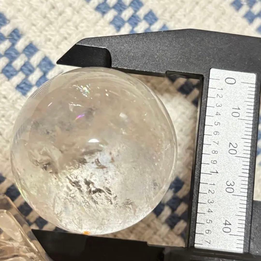 高品質　アイリス　水晶　クリアクォーツ　ファイヤークォーツ共生　スフィア