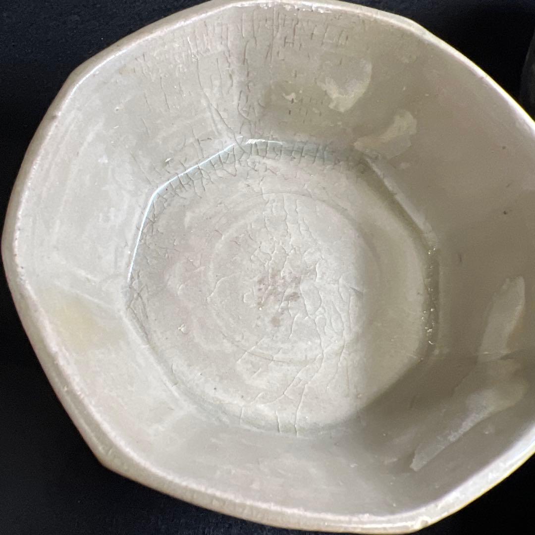 16世紀　高麗青磁　上手白泥象嵌八角鉢4客　幅約11.5㎝東Y7-1224☆2F