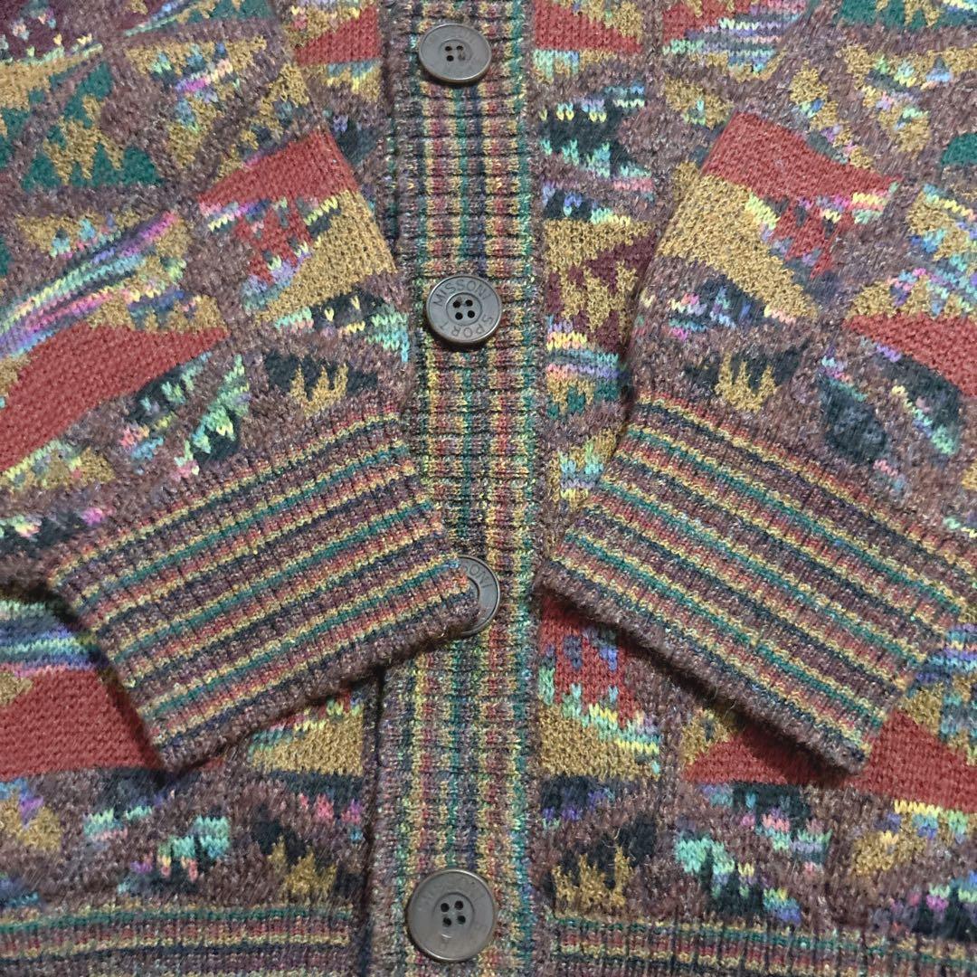 y2k MISSONI SPORT ミッソーニ カーディガン 幾何学模様