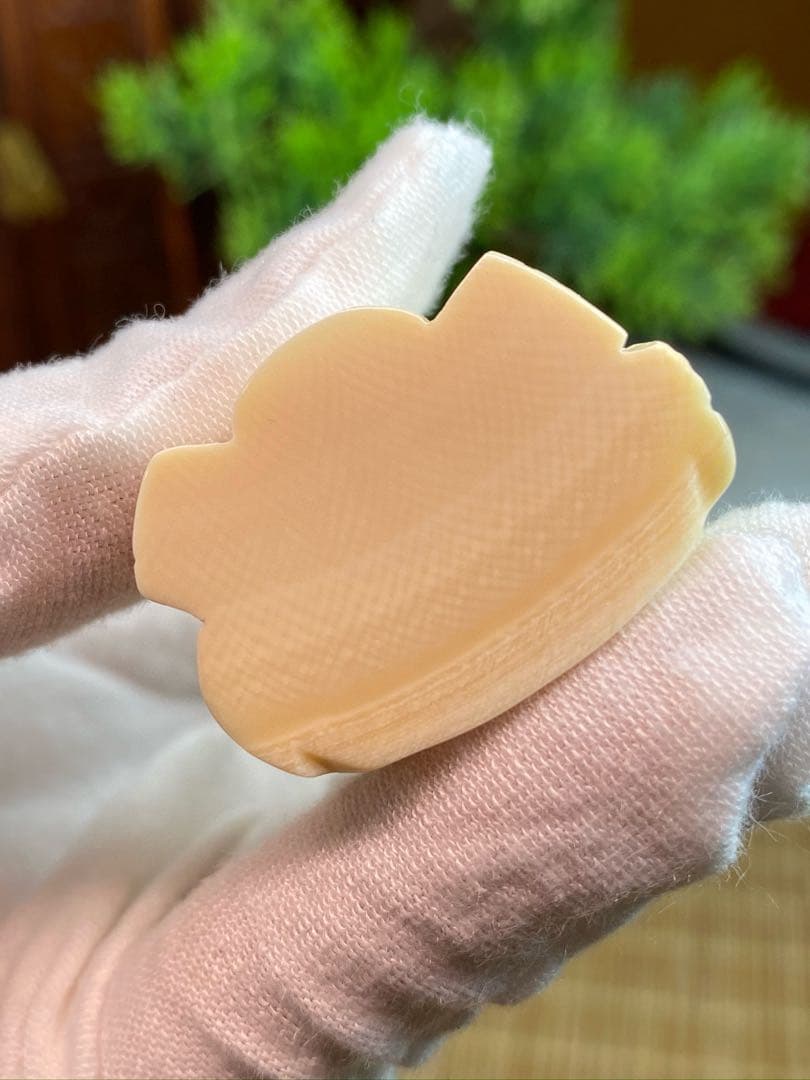 天然マンモス牙美しい手作り彫刻　2寿星公　置物